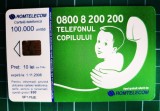 Cartela telefonica Romtelecom 10 lei Abstract Telefonul Copilului OP1MUE 100.000 unitati expira 01.11.2008 Suna cand ai nevoie de protectie !
