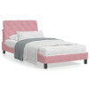 VidaXL Cadru de pat cu tăblie, roz, 100x200 cm, catifea