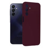 Husa de telefon compatibila samsung galaxy a15, antiamprenta, interior microfibra, camera extra pro, plum violet