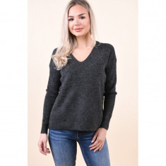 Pulover Vero Moda Blakely Iva V-Neck Rib Dark Grey Melange foto