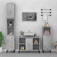 vidaXL Dulap de chiuvetă, gri beton, 80x33x60 cm, lemn prelucrat 821296