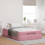 vidaXL Cadru de pat cu saltea cu depozitare Roz 120 x 200 cm Catifea 3399557