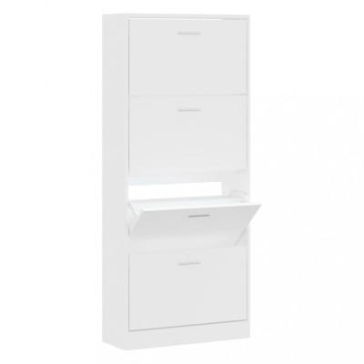 Pantofar, alb, 63x24x147 cm, lemn prelucrat foto