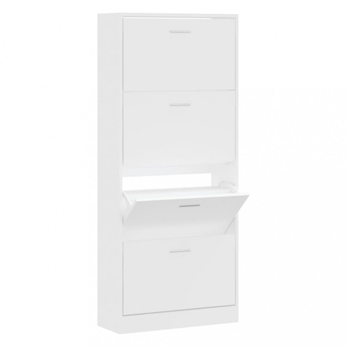 Pantofar, alb, 63x24x147 cm, lemn prelucrat