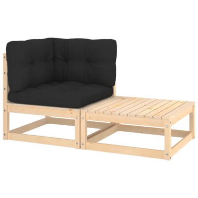 Gossi set mobilier de gradina cu perne, 2 piese, lemn masiv de pin foto