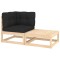 Gossi set mobilier de gradina cu perne, 2 piese, lemn masiv de pin