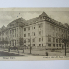 Carte postala Targul Mures-Liceul de baieti Al.Papiu Ilarian,circulata 1923