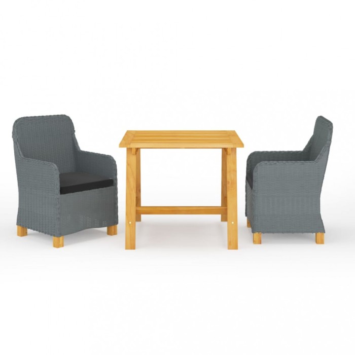 Gossi set de masa pentru gradina, 3 piese, gri deschis