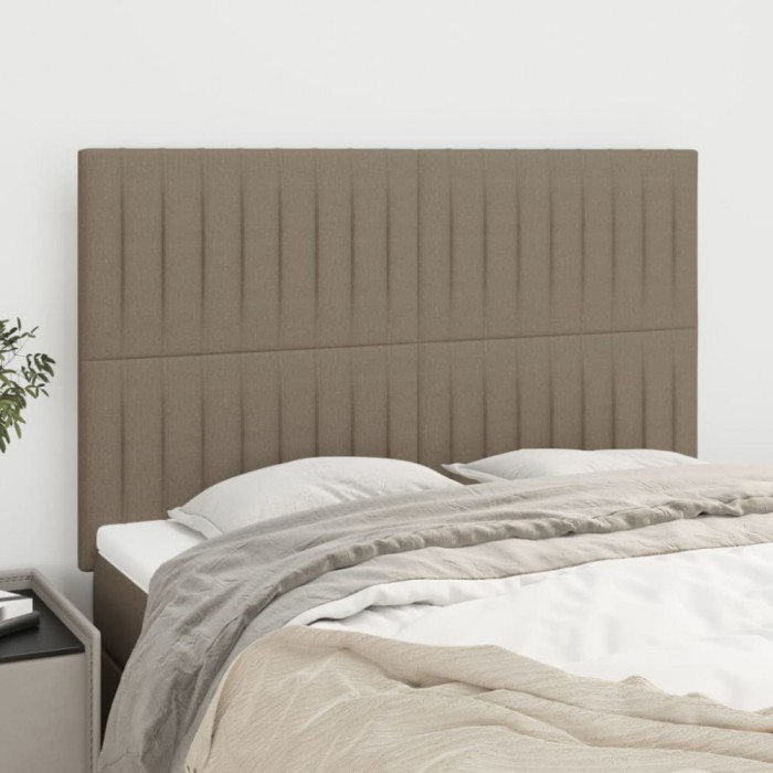 vidaXL Tăblii de pat, 4 buc, gri taupe, 72x5x78/88 cm, textil 3116572