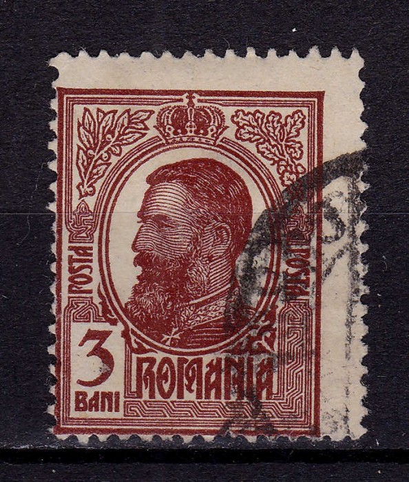 ✅ RO 1909 / &#039;14 LP 67 b &quot;Carol I tipografiate&quot;,3 B VARIETATE- cadru mult deplasat ,MH
