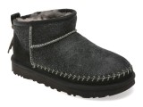 Ghete UGG negre, CLASSIC ULTRA MINI BIARRITZ, din piele intoarsa