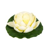 Nufar decorativ artificial, cu suport de lumanare, 20 cm, Alb, ATU-089091, Oem