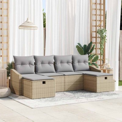 vidaXL Set de canapele pentru grădină 6 pcs Bej 55 x 62 x 69 cm 3360651 foto