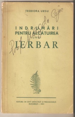 indrumari pentru alcatuirea unui ierbar-Teodora Ursu foto