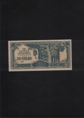 Malaezia Malaya 10 dollars ocupatie japoneza aunc MP