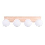Plafonieră Bulbo 4 Lemn Natural