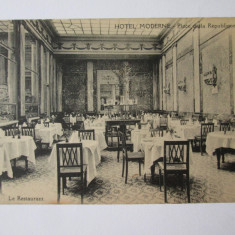 Carte postala necirculată Paris:Hotel Moderne/Restaurantul anii 20