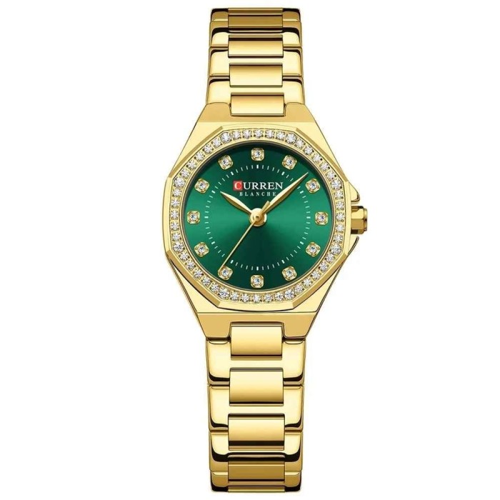 Ceas Dama CURREN, Cadran Verde, Carcasa si Curea Aurie, 58g