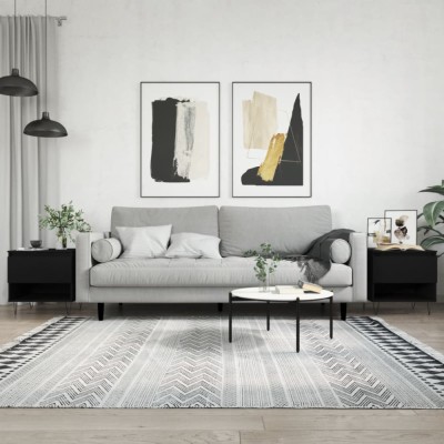 vidaXL Măsuțe de cafea, 2 buc., negru, 50x46x50 cm, lemn compozit foto