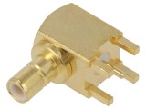 Conector SMB mamă unghi 90&deg; THT
