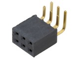 Conector şiruri pini mamă 6 PIN 2,54mm aurit THT SAMTEC