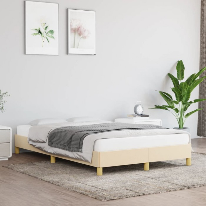 vidaXL Cadru de pat fără saltea, crem, 120x200 cm, textil 346807