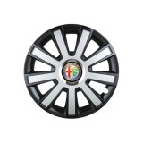 Set 4 capace roti Flash Gri-Negru R14 pentru gama auto Alfa Romeo, Autohelix MSA