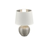 Veioza/Lampa de masa LUXOR, alb/argintiu, dulie E14 -TRIO