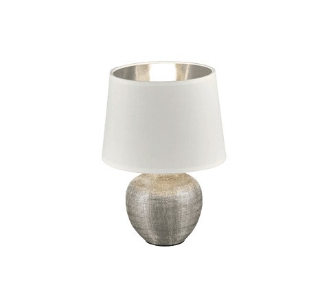 Veioza/Lampa de masa LUXOR, alb/argintiu, dulie E14 -TRIO