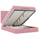 Cumpara ieftin Cadru de pat otoman cu saltele Roz 140x190cm catifea
