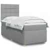 VidaXL Pat box spring cu saltea, gri deschis, 90x190 cm, textil 3291135