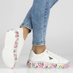 Sneakers dama din piele naturală Filippo, Alb - 41