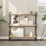 vidaXL Bibliotecă 3 niveluri stejar sonoma 80x30x86 cm, lemn prelucrat