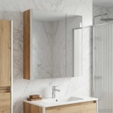 vidaXL Dulap cu oglindă pentru baie Stejar artizanal 889246