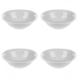 Set boluri, 4 piese, 445 ml, Portelan, Alb fildes