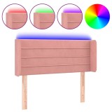 Cumpara ieftin Tablie de pat cu LED, roz, 93x16x78/88 cm, catifea