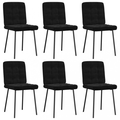 Gossi scaune de sufragerie, 6 buc, negru, catifea foto