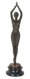 Dansatoare Chiparus-statueta din bronz cu un soclu din marmura PAB024, Nuduri