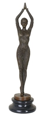 Dansatoare Chiparus-statueta din bronz cu un soclu din marmura PAB024 foto