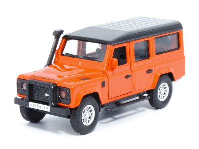 Macheta auto Land Rover Defender 110 portocaliu, pull back, 1:36 Tayumo foto