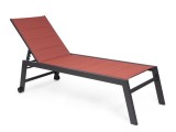 Cumpara ieftin Sezlong gradina aluminiu gri antracit textilen caramiziu Hilde 65x200x102 cm