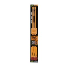 Carlige Legate Fox Edges Wide Gape Nr 6 Camotex Semi Stiff Coated Braid 20lb 2 Buc