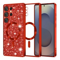 Husa MagSafe pentru Samsung Galaxy S25 Ultra S938, Techsuit, Luxury Glitter, Rosie
