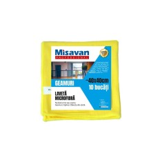 Set 10 Lavete din Microfibra pentru Intreaga Casa Misavan, 40x40 cm, Galbene, Lavete Microfibra, Lavete Absorbante, Laveta Absorbanta, Laveta Bucatari foto
