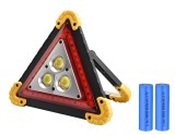 Triunghi Auto de Avertizare LED HUOVA&reg; cu 4 Moduri de Iluminare &ndash; 2 Intensități Lumină, Flash lumina rosie și Lumina Continuă, cu acumulatori