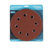 Set, 10 discuri, hartie abraziva, P120, 8 gauri, 180mm, slefuitor pereti, DeToolz, DZ-C275