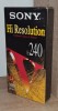 Casetă Video VHS Sigilată Sony E-240 Hi Resolution, 4 Ore, Nouă, Vintage