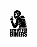 Abtibild &amp;quot;RESPECT FOR BIKERS&amp;quot; diverse culori Cod: XL-01 - Alb Reflectiv XL-01-02 Automotive TrustedCars