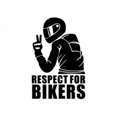 Abtibild &quot;RESPECT FOR BIKERS&quot; diverse culori Cod: XL-01 - Alb Reflectiv XL-01-02 Automotive TrustedCars