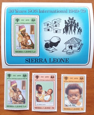 SIERA LEONE -&amp;#039;&amp;#039;ANUL COPILULUI-1979&amp;#039;&amp;#039;-SET 3VAL+COLITA-MNH-Nestampilate foto